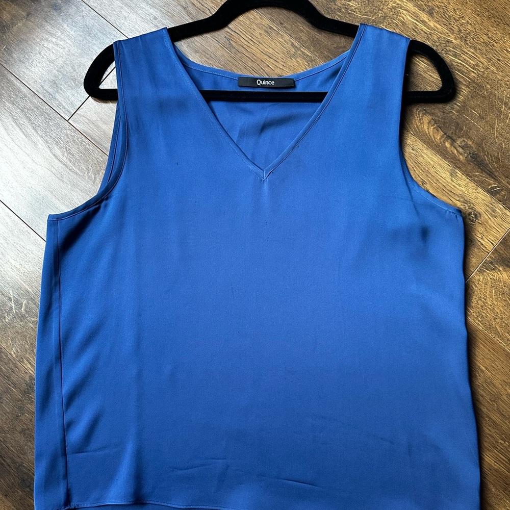 Quince Deep Blue Sleeveless Top NWOT